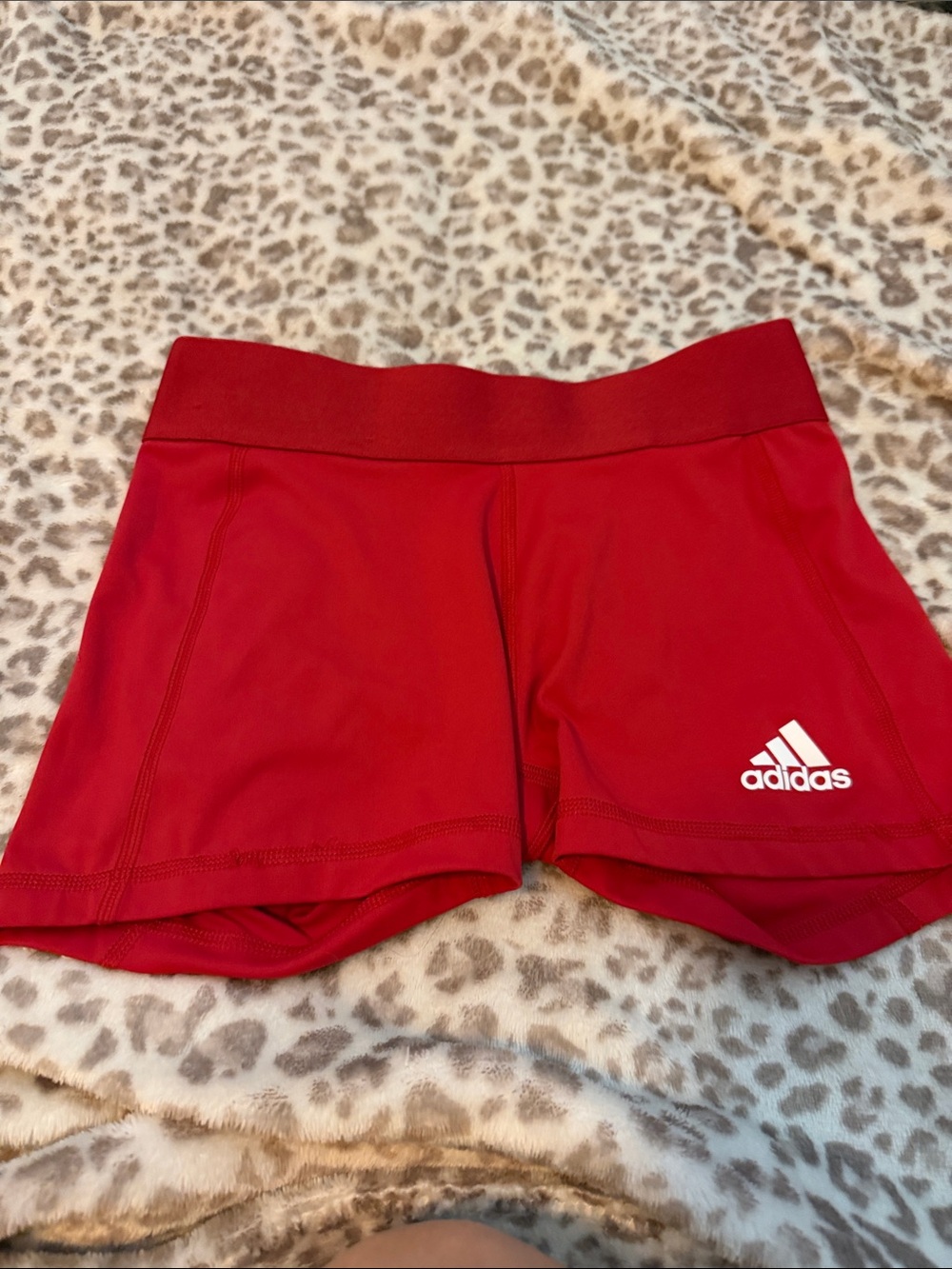 adidas Women’s Red Logo Athletic Shorts
